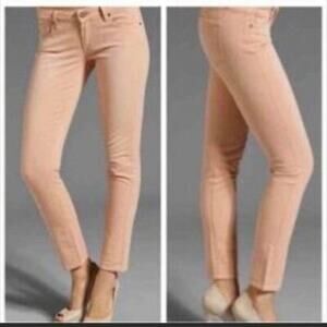 Paige Skyline Ankle Peg Limited Edition Low Rise Pink Denim Jeans Women's 25